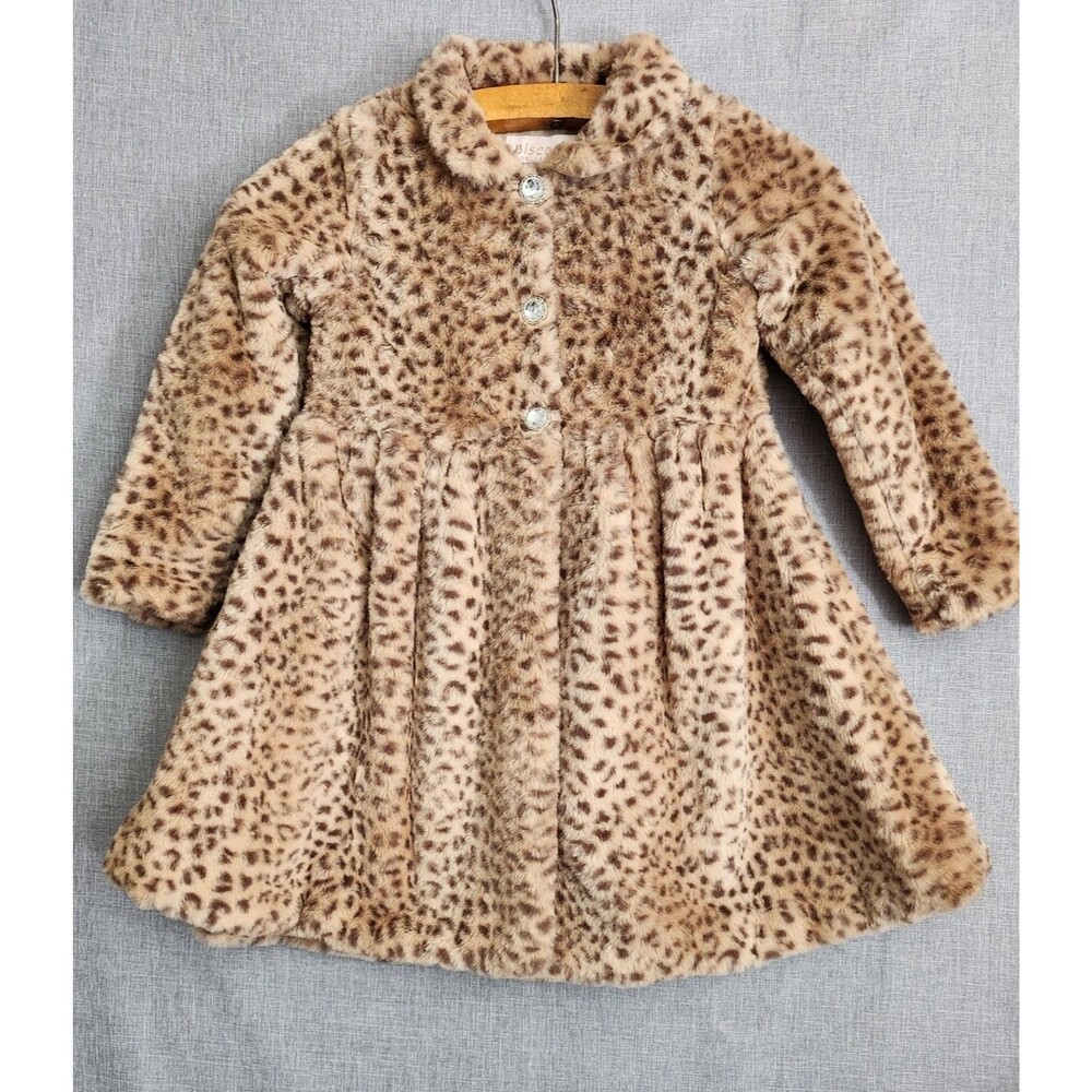 Leopard Faux Fur Fit & Flare Dress Jacket Size 5
